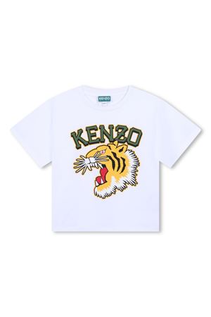 white cotton tshirt KENZO KIDS | K6074610P